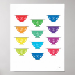 Poster Coador de Arco-Íris Arte Colorida Moderna para Coz