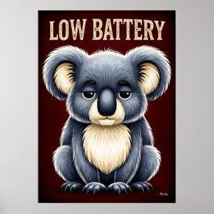 Poster Coala com Bateria Fraca – Personagem de Desenho An