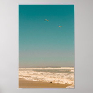 Poster Coalhada de Pastel Ocean Sandy Beach Céguas voador