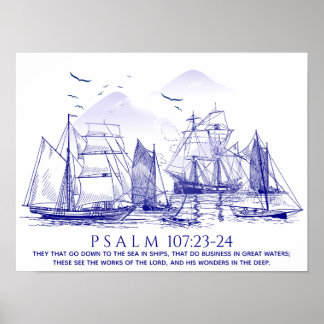Poster Coastal Bible Verse
