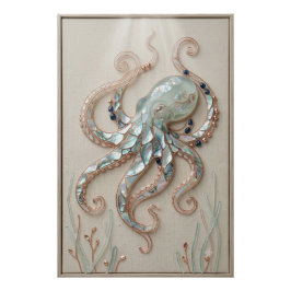 Póster Coastal Octopus Wall Art