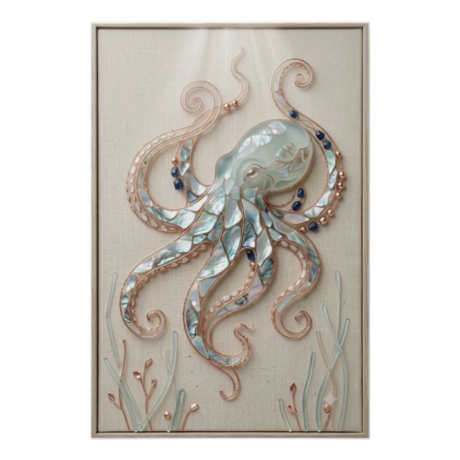Póster Coastal Octopus Wall Art (Frente)
