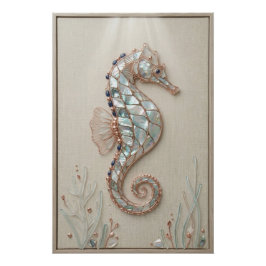 Póster Coastal Seahorse Wall Art