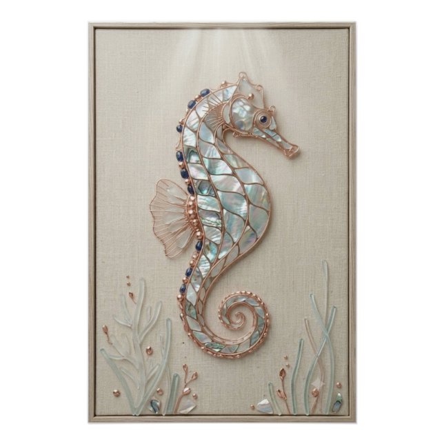 Póster Coastal Seahorse Wall Art (Frente)