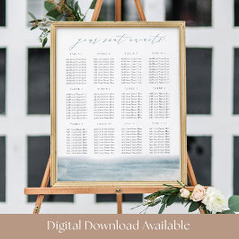 Poster Coastal Watercolor Ocean Printable Seating Chart