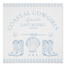 Póster Coasteira Cowgirl Boots Festa de solteira Ocidenta
