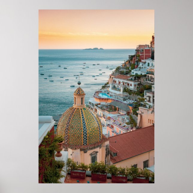Poster Coastline | Positano, Costa Amalfi, Itália (Frente)
