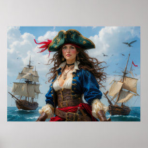 Poster Cobalt Kate - Capitã Pirata Feminina de Alto Contr