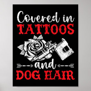 Poster Coberta Em Tatuagens E Tatuagem No Cabelo Do Cão P