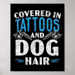 Poster Coberta Em Tatuagens E Tatuagem No Cabelo Do Cão P