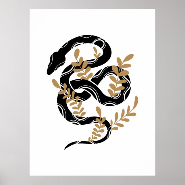 Poster Cobra com plantas (Frente)