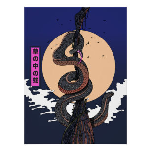 Póster Cobra na Grama
