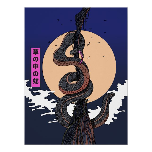 Póster Cobra na Grama (Frente)