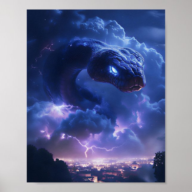 Poster Cobra Relâmpago Sobre a Cidade (Frente)