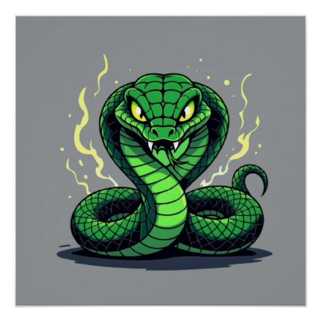 Póster Cobra Venenosa – Perigo e Precisão (Frente)