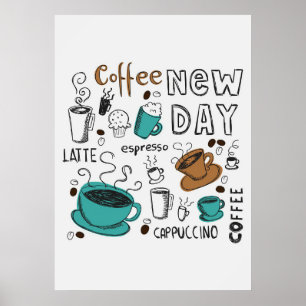 Poster Cobrança De Café Com Sobremesa Para Novo Dia