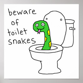 Poster Cobras de Banheiro Humor de Banheiro Engraçado 