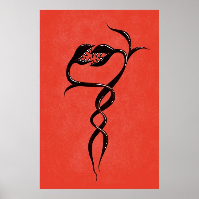 Poster Cobras Góticos Vermelho E Preto (Frente)