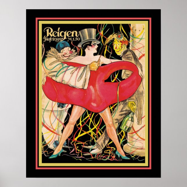 Poster cobrir Art Deco Reigen Cabaret de 1927 (Frente)