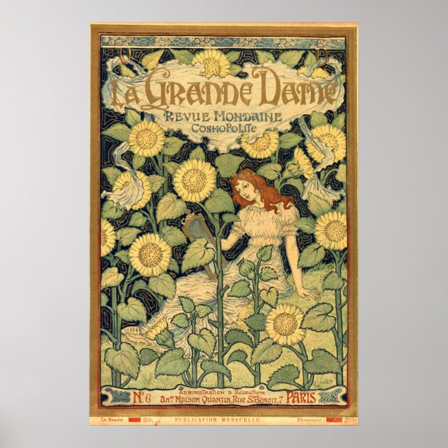 Póster Cobrir Art Nouveau 1893 de Eugène Grasset (Frente)