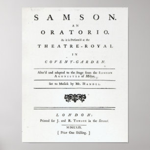 Póster Cobrir da partitura para Samson