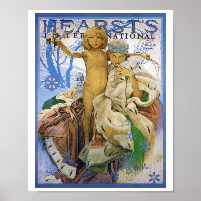 Poster Cobrir da Revista, Alphonse Mucha (Frente)