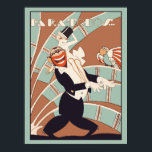 Póster Cobrir da Revista Art Deco Cabaret<br><div class="desc">Poster de tamanho padrão (vai bem com os quadros correspondentes do Zazzle) de uma reforma vetorial de um cobrir de revista em língua espanhola (latina) em Art deco, namorando de 1927 e apresentando um afro-americano em smoking que dança uma dança 1920, Charleston ou Foxtrot (ou tocando piano sem piano), com...</div>