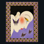 Póster Cobrir da Revista Art Deco Vintage.<br><div class="desc">A imagem central é uma imagem original vinda de um cobrir da Revista de 1920. Aumentei esta imagem e adicionei cor e clareza à imagem. Adicionei também um padrão de arte de apoio que me colori para felicitar a imagem de vintage. Isto faz uma poster adorável que pode ser enquadrada...</div>