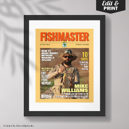 Poster Cobrir da Revista de Pesca Personalizada, Presente
