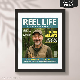 Poster Cobrir da Revista de Pesca Personalizada, Retrato 