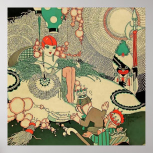 Poster cobrir da revista "Homage" de 1927 por J. Carlos