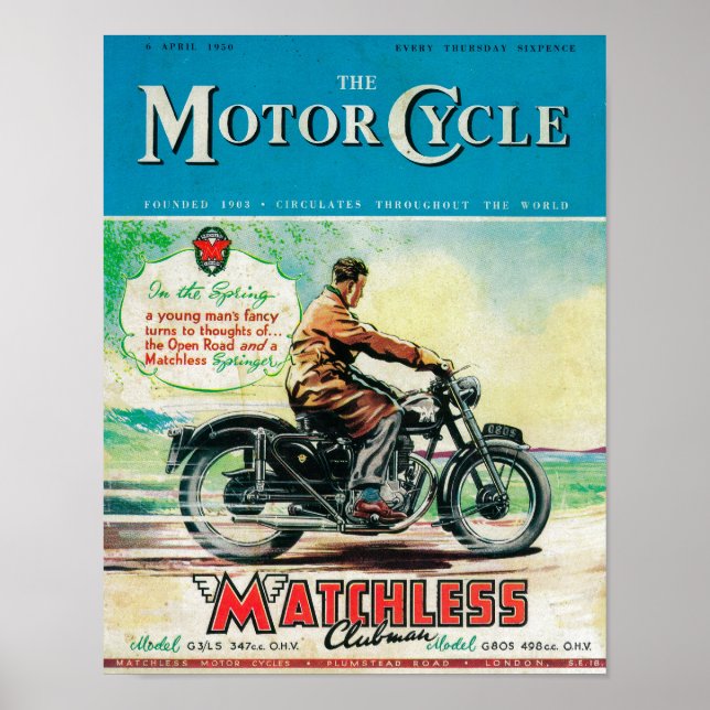 Poster Cobrir da Revista Motor Cycle (Frente)