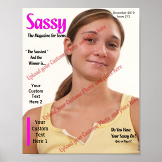 Poster Cobrir da revista personalizada, adolescente assen