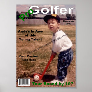 Póster Cobrir da revista personalizada, Pro Golfer