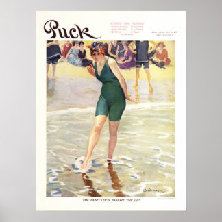 Póster Cobrir da Revista Puck, Praia, 1915