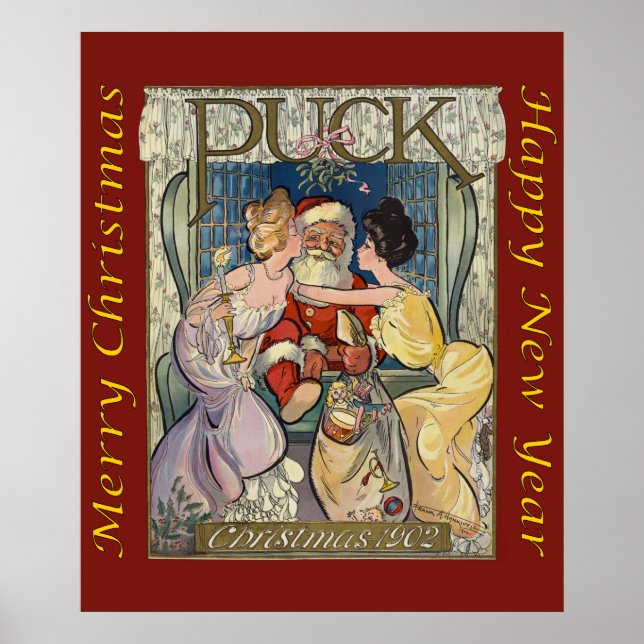 Póster Cobrir da Revista Santa Claus ~ Puck ~ 12/03/1902 (Frente)