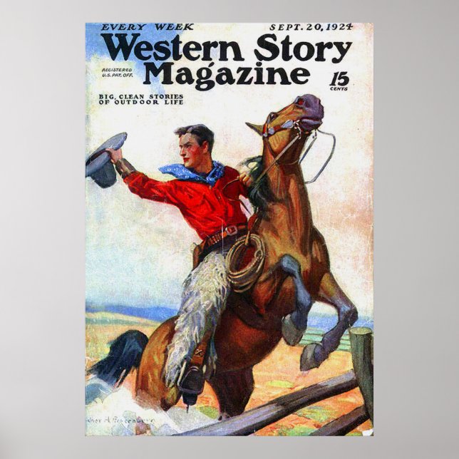 Poster cobrir da revista Western Story 1924 (Frente)
