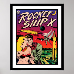 Póster Cobrir de banda desenhada de Sci Fi do vintage do