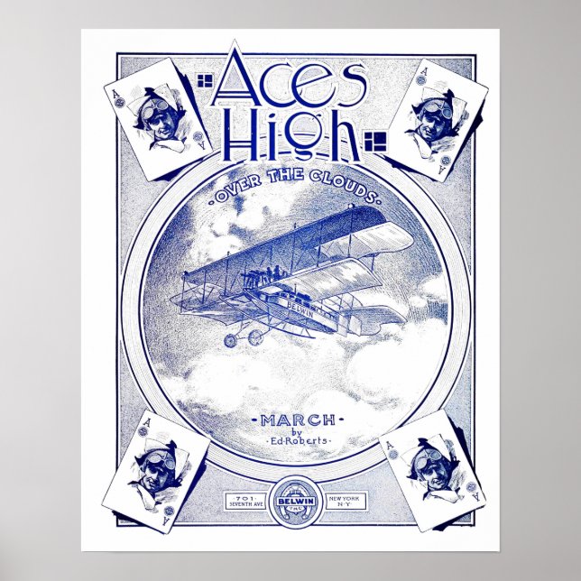 Poster Cobrir de Música Aeronáutica de Planilha Aces High (Frente)