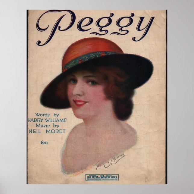 Poster cobrir de Música "PEGGY", de 1909 (Frente)