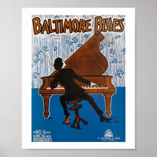 Póster Cobrir de Música Vintage de Baltimore Blues