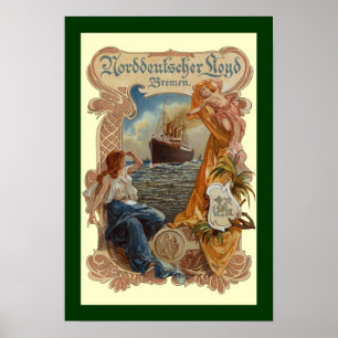 Poster Cobrir de Norddeutscher Lloyd~S.S. Kaiser