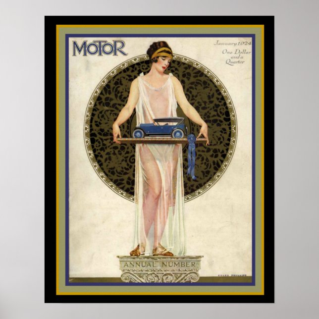 Póster Cobrir de Revista Motor Art Deco 16 x 20 (Frente)