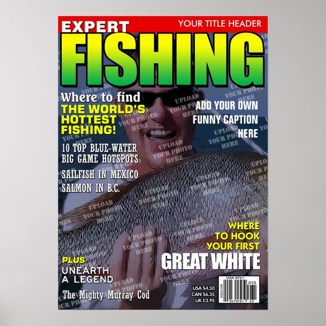 Póster Cobrir de Revista Personalizada de Pesca (Frente)