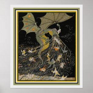 Póster Cobrir do dragão de Nouveau da arte para Jugend