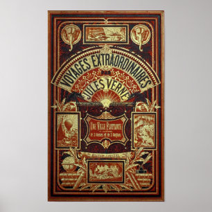 Poster Cobrir do Livro Antigo Jules Verne