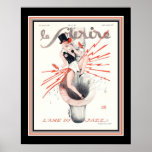 Poster cobrir Le Sourire Art Deco Jazz 1929<br><div class="desc">1929,  Art Deco,  Jazz- Saxofone Cobrir da revista francesa Le Sourire. Disponível em outros tamanhos,  assim como em outros produtos.</div>