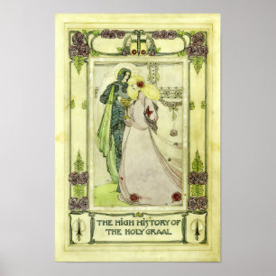 Poster Cobrir santamente de Graal do vintage por Jessie