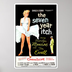 Poster Coceira de Sete Anos Cartaz de Filme Retro Marilyn