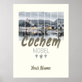 Poster Cochem no Moselle Germany Vintage Souvenir